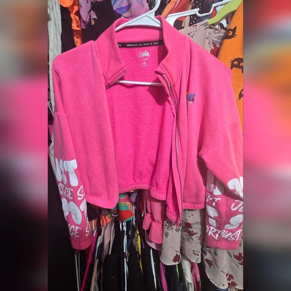 Girls Justice Zip Up Jacket 7/8